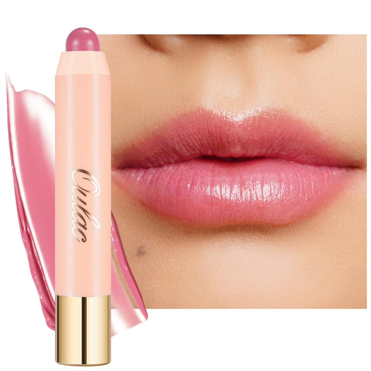 Oulac Moisturizing Lipstick - Hydrating Lipstick Tinted Lip Balm for Dry Lips, Purple Lip Crayon & Blush - Lip Color and Cheeks Makeup | 2.48g, Blackcurrant Jelly (05)