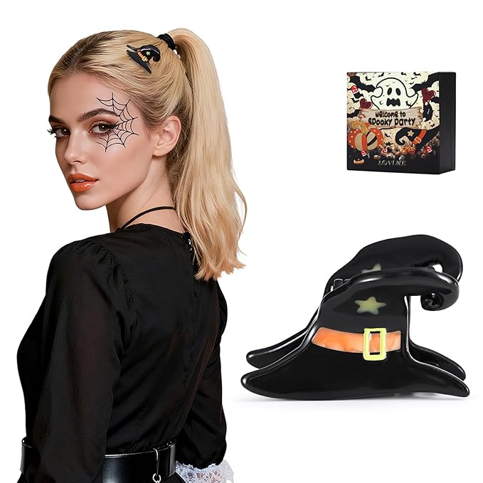 Halloween Mini Witch Hat Acetate Claw Original Cute Hair Clips for Women