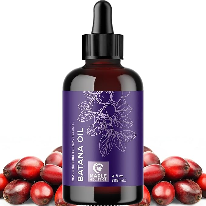 Pure Batana Oil for Hair Growth - Cold Pressed Unrefined Batana Oil for Hair Skin & Nails - Moisturizes & Nourishes to Support Radiance - Vegan Non-GMO Hexane Free Dermatologist Tested (4 Fl Oz)