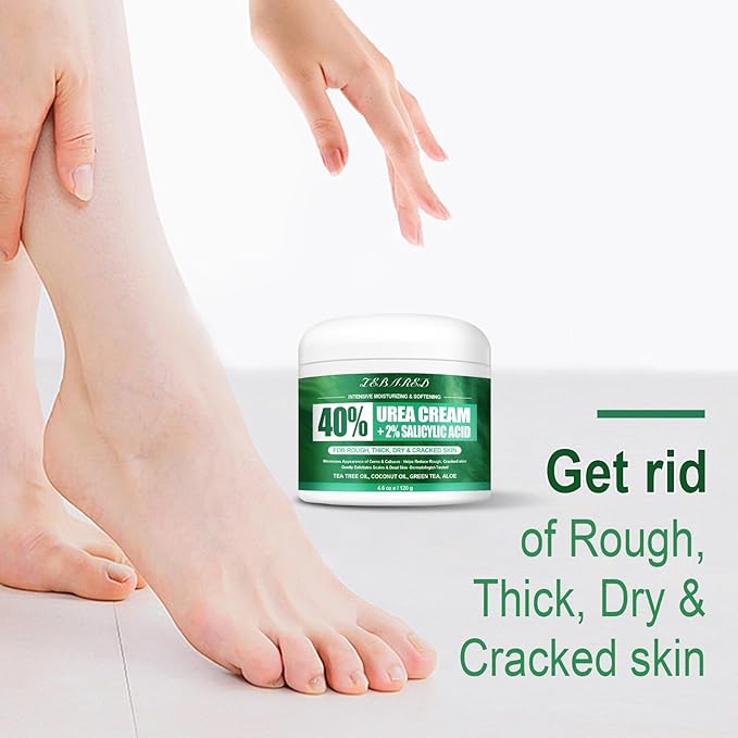 LEBARED Urea Cream 40 Percent For Feet Maximum Strength, Plus 2% Salicylic Acid with Hyaluronic Acid, Urea Foot & Hand Cream for Dry Cracked, 4.6 oz