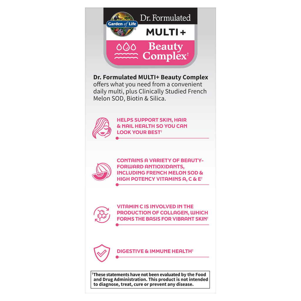 Garden of Life Dr. Formulated Multi+ Beauty Complex Multivitamin, 30ct