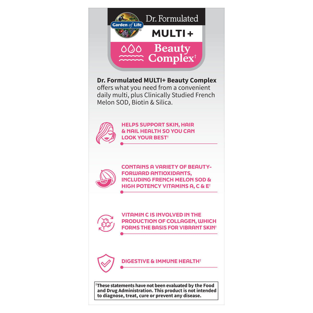 Garden of Life Dr. Formulated Multi+ Beauty Complex Multivitamin, 30ct