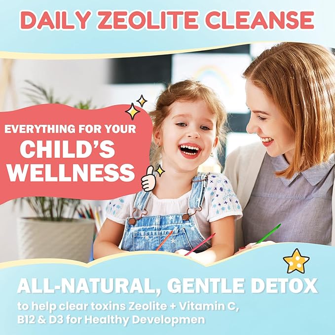 Diozoe Zeolite Detox for Kids, Gentle Wellness Support, Zeolite with Methyl B12, Vitamin D3 and C, Natural Zeolite Drops for Gut