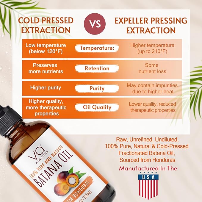 Batana Hair Growth Oil 4 Fl Oz Glass Bottle For Strong and Shiny Hair