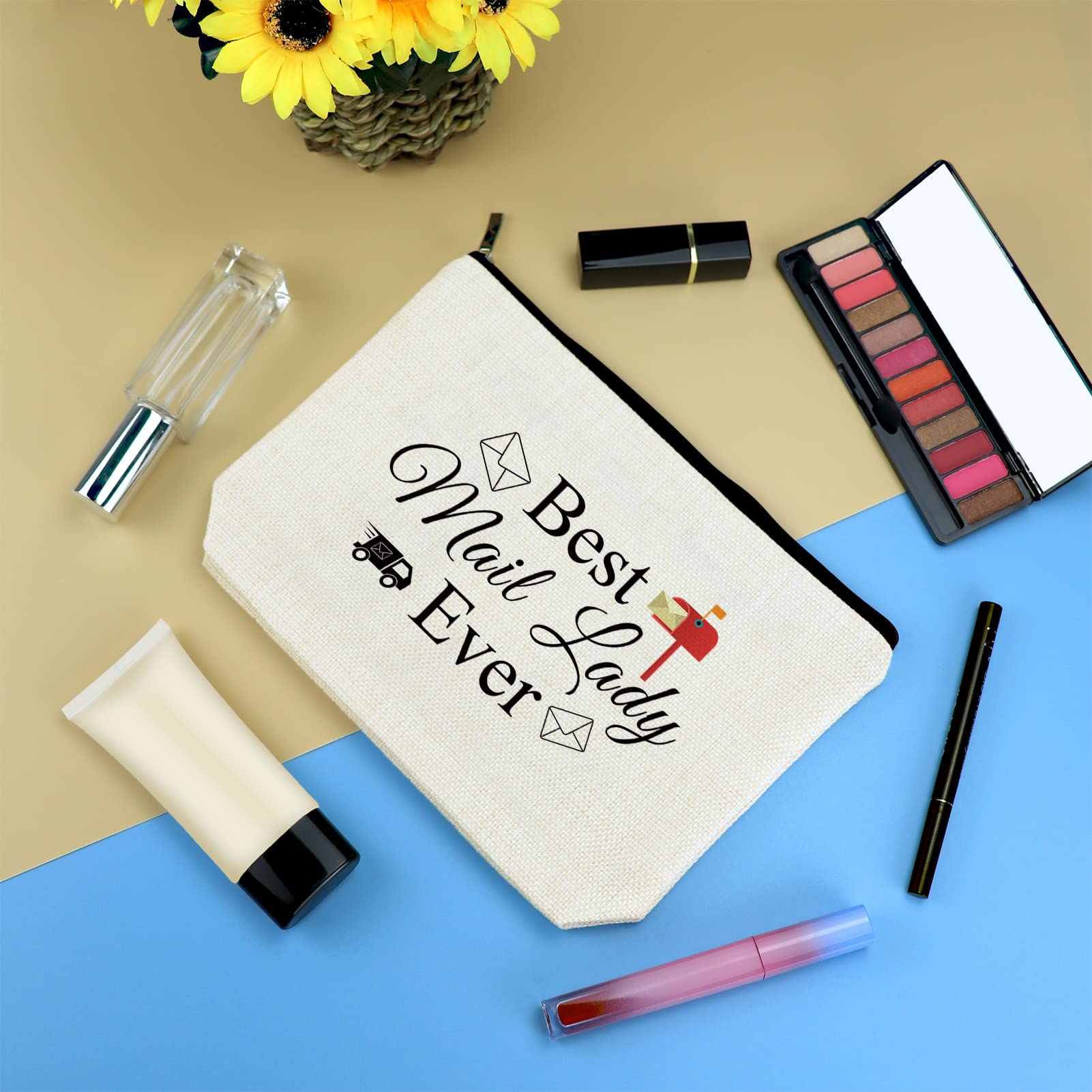 Mail Carrier Gifts Makeup Bag for Women Postal Worker Thank You Appreciation Gifts Cosmetic Bag Pouch Birthday Christmas Gift for Mail Carrier Lady Retirement Gift