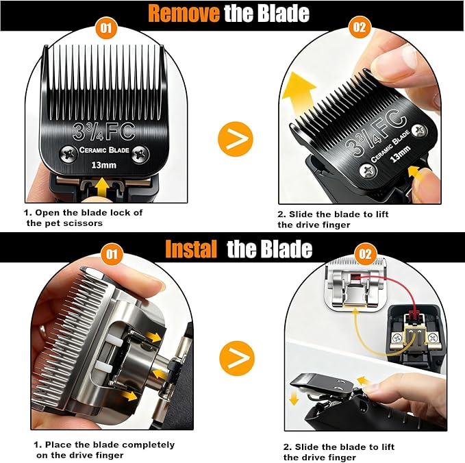 3PCS 3FC Dog Grooming Blades Replacement Compatible with Andis Dog Clippers
