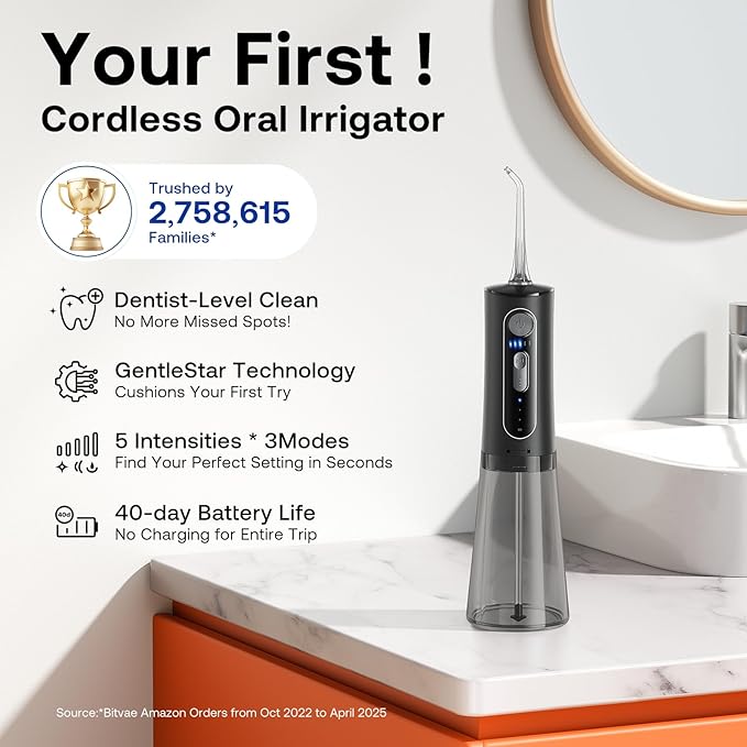 Bitvae Water Dental Flosser for Teeth, Cordless Water Teeth Cleaner Picks