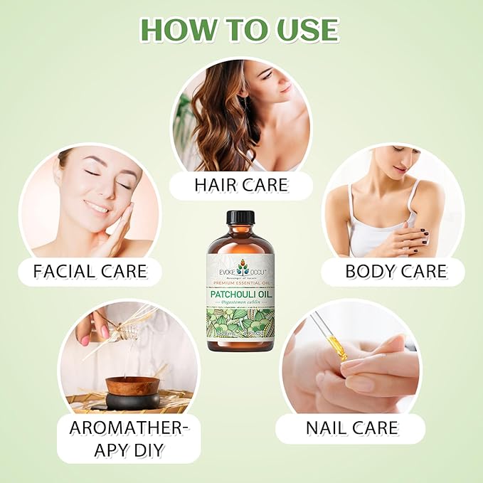EVOKE OCCU Patchouli Essential Oil for Diffuser,Skin Care&Soap Making