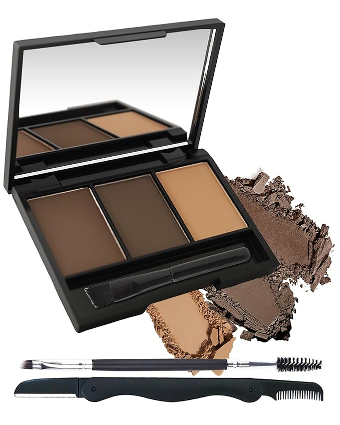 Eyebrow Powder Kit, Eye brow Tinting Filler Powder with Razor for Women-02