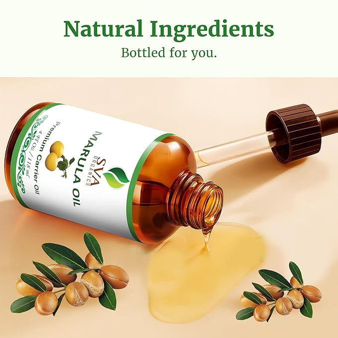 SVA Organic Marula Seed Carrier Oil with Dropper, 4 Fl Oz (118 ml)