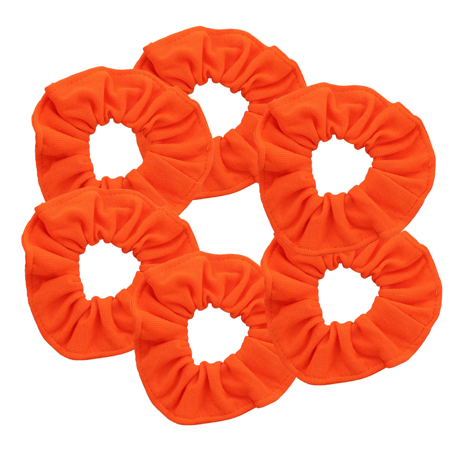 Motique Accessories Large Scrunchies for Women, Pack of 6, Neon Orange