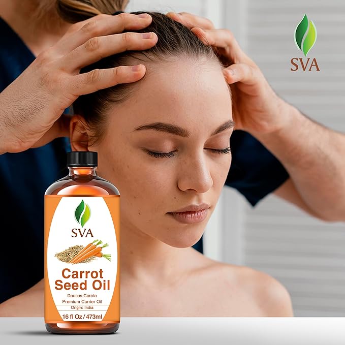 SVA Carrot Seed Carrier Oil, Huge Bottle, Large Size, 16 Fl Oz (473 ml)
