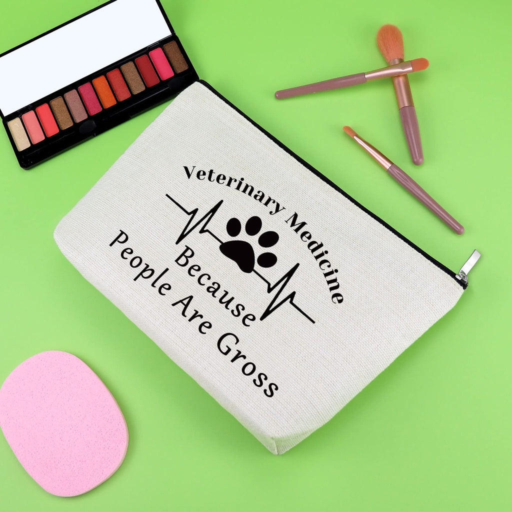 Veterinarian Gift Vet Tech Makeup Bag for Women Animal Rescue Gift Veterinary Technician Cosmetic Bag for Dog Lover Medical Graduate Dog Doctor Animal Lover Christmas Birthday Present Travel Pouch