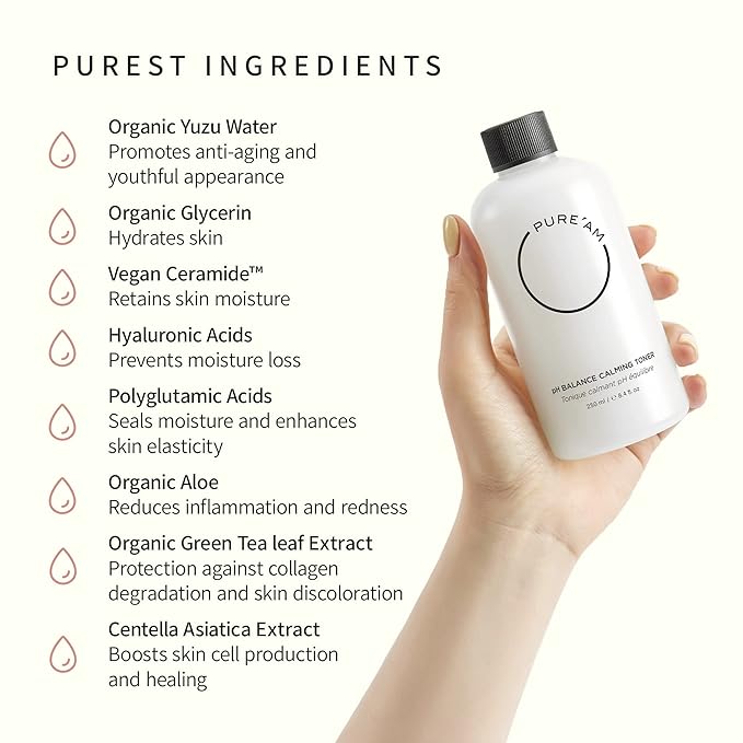 PURE'AM pH Balance Calming Toner for All Skin Types, 8.4 fl. oz, 250ml