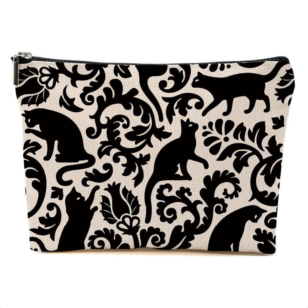 Botanical Cat Makeup Bag Cats Gifts Cosmetic Bag Cat Lover Gifts for Women