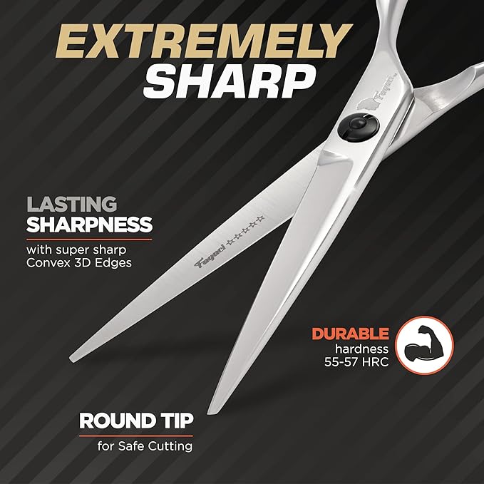 Fagaci Hair Cutting Scissors 6", Professional Hair Shears with Sharp Blades