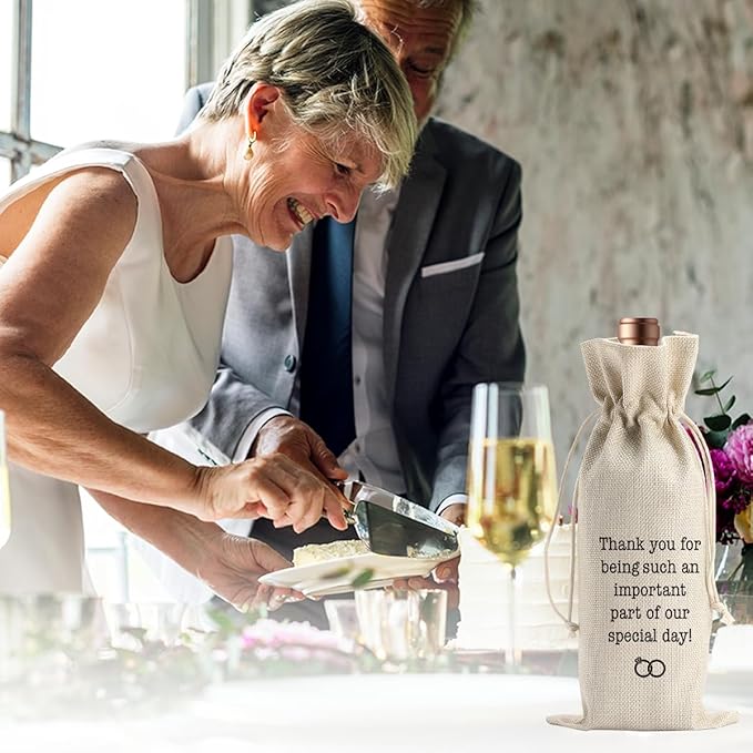 BARREEMO Wedding Officiant Wine Gift Bag Officiant Groomsmen Bridesmaid Proposal Gift Wedding Registry Guest Gifts Pairs Well with Wedding Planning Wine Bags
