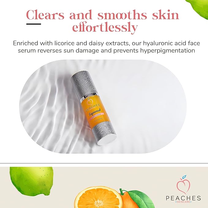 Peaches Skin Care Vitamin C Serum with Kakadu Plum and CoQ10, 1 fl oz