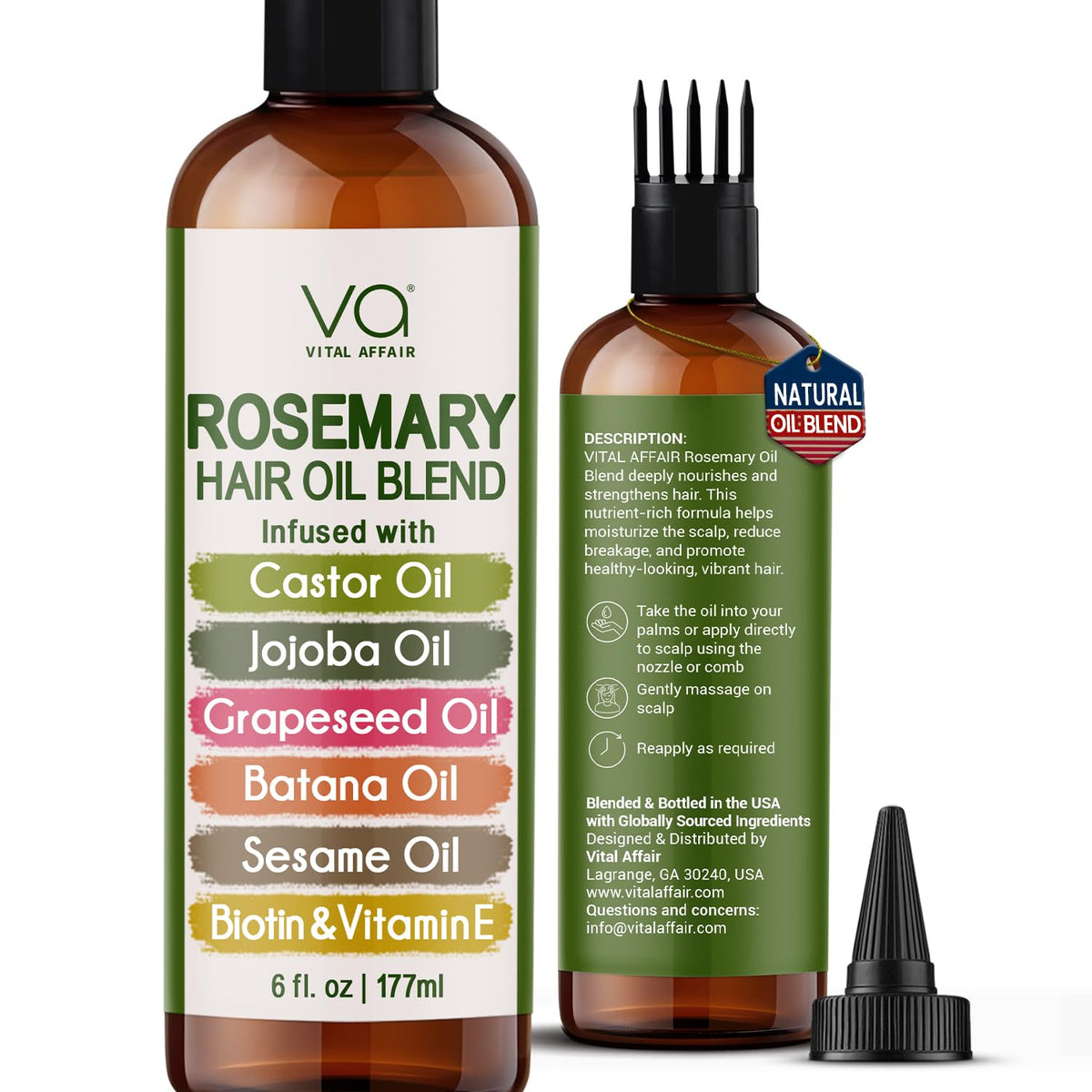 Tea Tree Hair Growth Oil 6 Fl Oz With Jojoba, Castor, Batana Oil