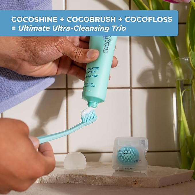 Cocoshine Teeth Whitening Toothpaste by Cocolab, Nano-Hydroxyapatite Toothpaste, Non-Fluoride with Xylitol and Coconut Oil, Gently Formulated for Sensitive Teeth, For Adults and Kids, Mint, 3.4 Oz