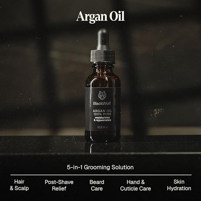Black Wolf 100% Pure Argan Oil for Hair, Face & Skin, 1 Fl Oz