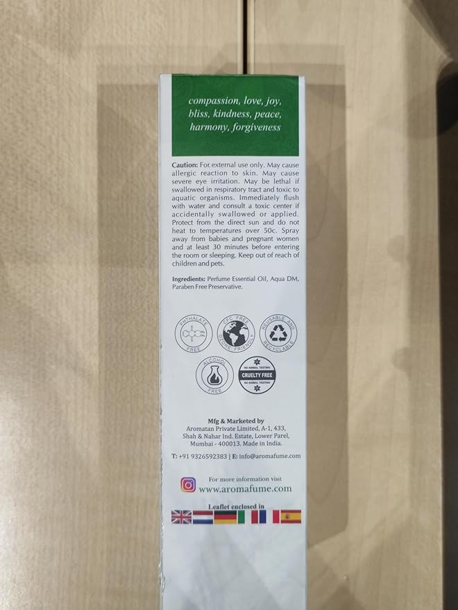 Bergamot & Vanilla Chakra Air Freshener Spray 100ml by Aromafume