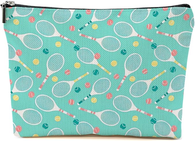 Blue Leaves Inspirational Tennis Makeup Bag Accessories Cosmetic Bag 02