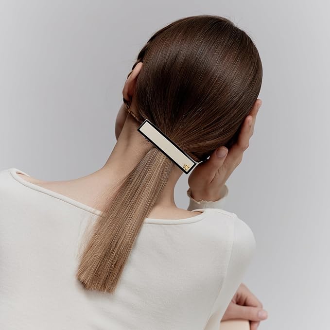 Classic Black & White Hair Barrette for Women, Middle, 3.5 inch, 1 Pcs