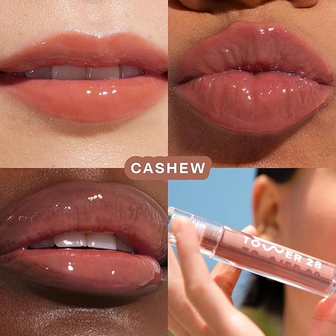Tower 28 ShineOn Lip Gloss Jelly, Cashew (0.13 oz)