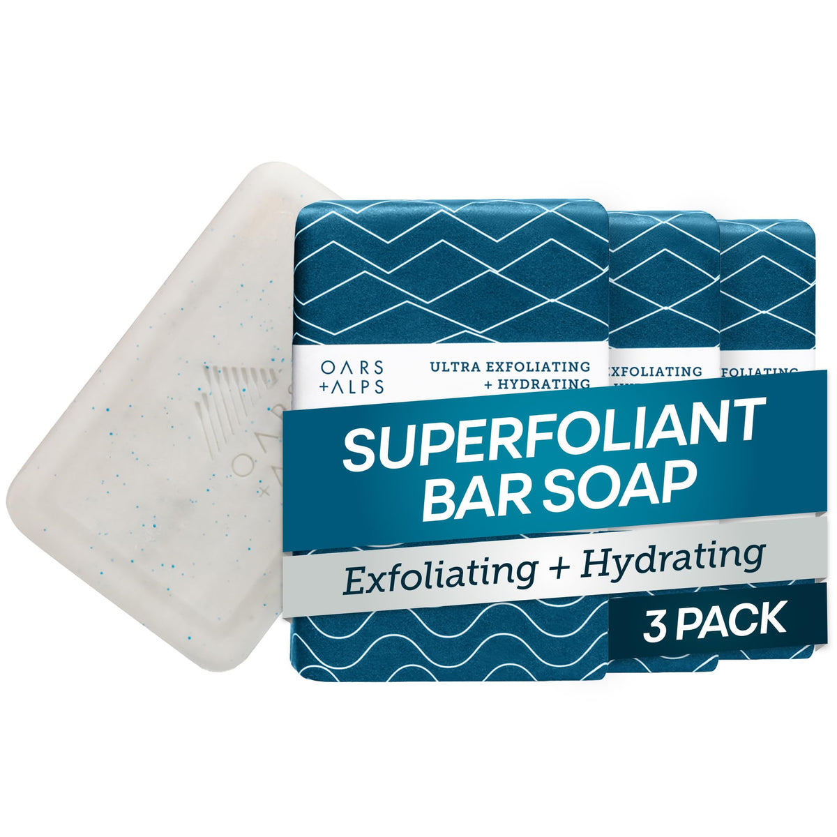 Oars + Alps Exfoliating & Moisturizing Mens Bar Soap, Coconut Oil, 1pk