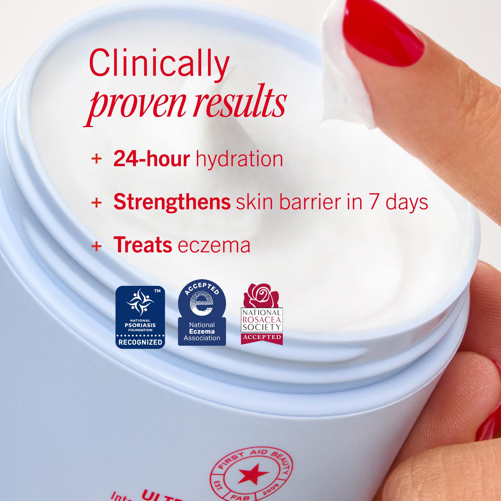 First Aid Beauty Ultra Repair Cream, Intense Hydration - Clinically Tested Face & Body Moisturizer with Colloidal Oatmeal - Supports Eczema & Dry Skin Barrier Repair - Fragrance Free - 2 oz