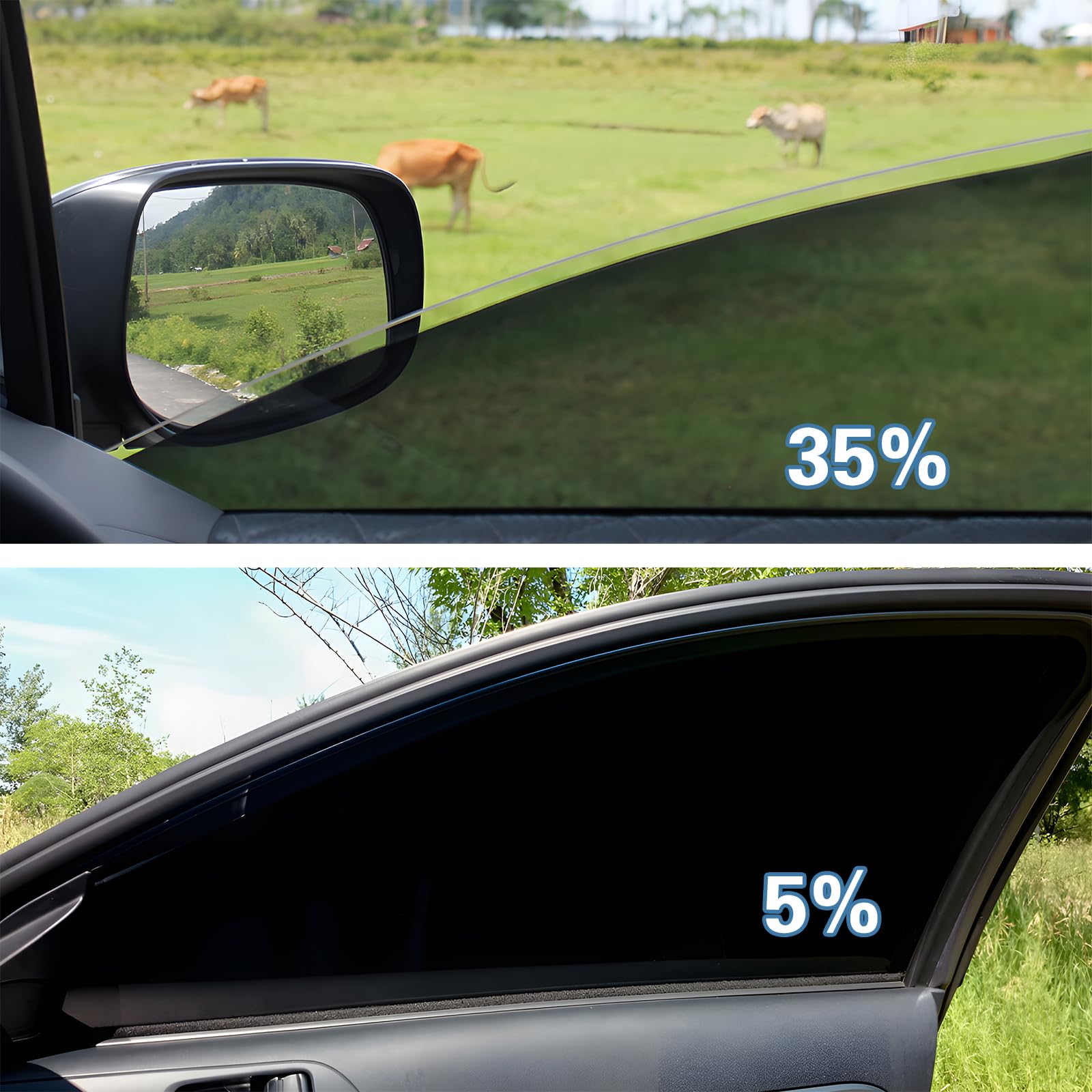 TOYOCO Ceramic Car Window Tint Film, 20% VLT, 24" x 15FT Window Privacy Film, No Signal Interference, 99% UV Protection & Scratch-Resistant for Side & Rear Windows, DIY Install