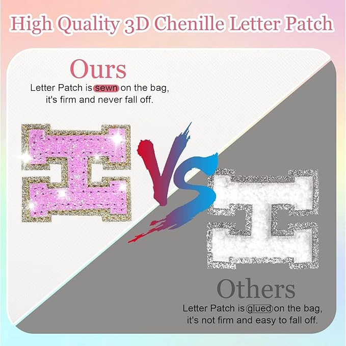 Glitter Initial Letter Makeup Bag, Small Personalized Sequins Letters PU Leather Cosmetic Bag Portable Waterproof Makeup Zipper Pouch, Shine Handbag Organizer Travel Bag Gifts for Women&Girls(White-G)