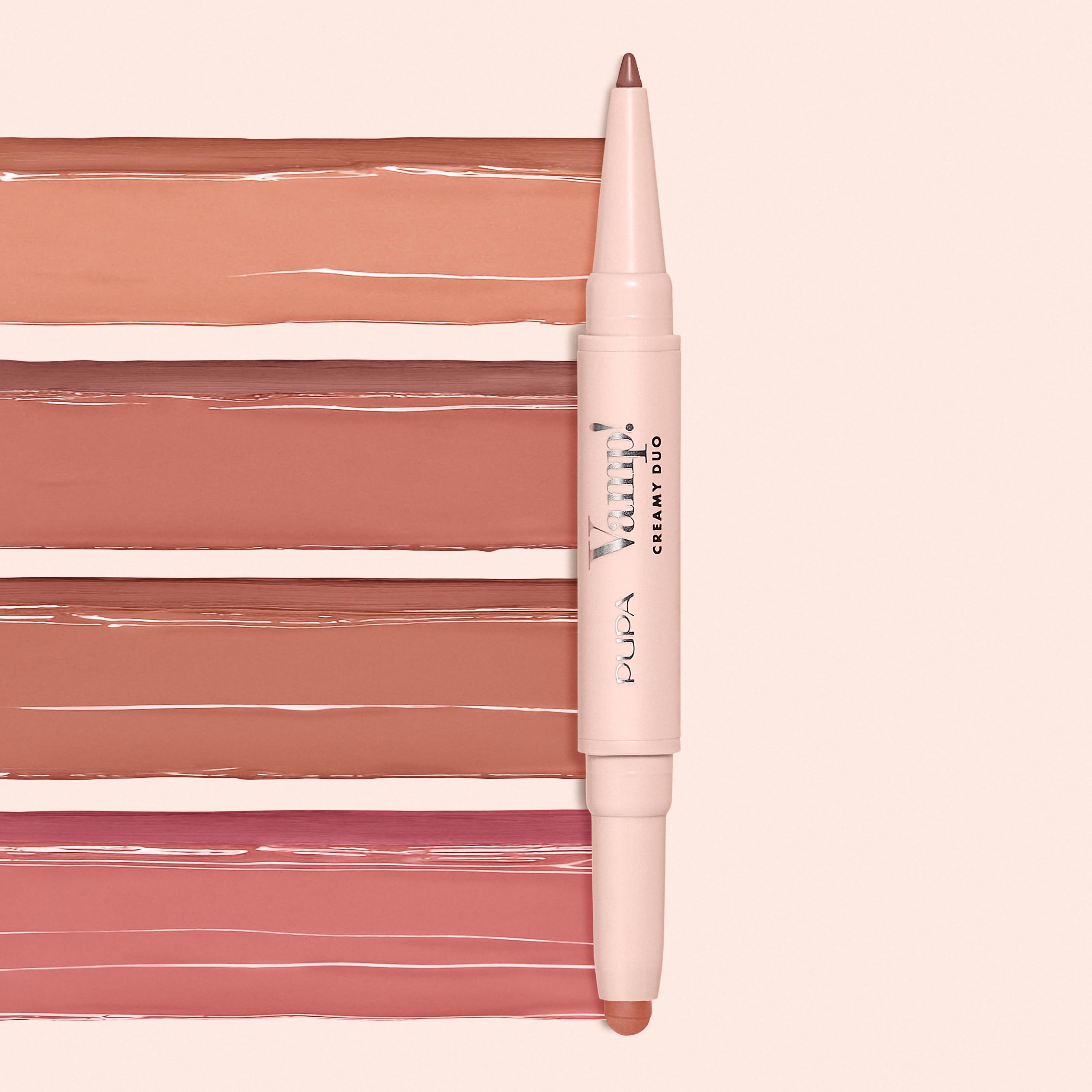 Pupa Milano Vamp! Creamy Duo, 007 Peach Nude, 1 Pc - 2 in 1 Lipstick and Lip Pencil - Long Lasting - Lightweight - No-Transfer - Smooth Texture - Highly Pigmented