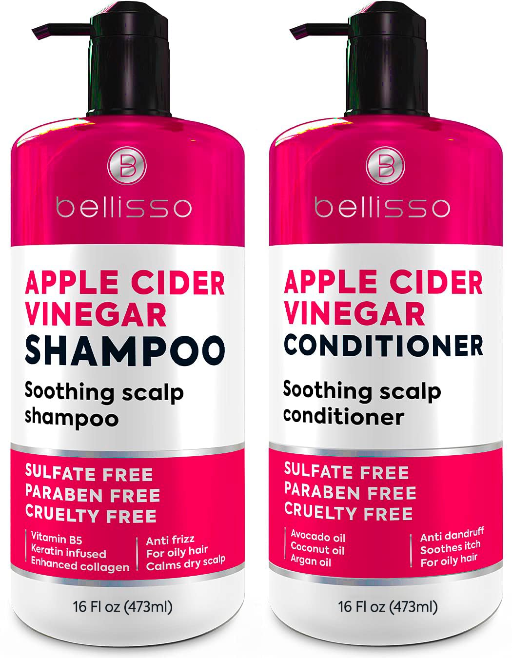 Keratin Shampoo and Conditioner Set - Sulfate Free and Paraben Free - Salon Thickening Treatment for Dry, Damaged, Curly, Frizzy, Straight or Color Treated Hair - Anti Frizz Formula for Women and Men