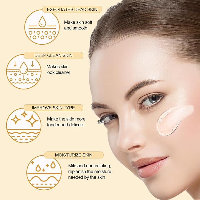 Orange Exfoliating Gel Scrub for Face and Body, Peeling Gel, Deep Clean Pores, Remove Blackheads & Moisturize Skin, for All Types Skin (1PC)