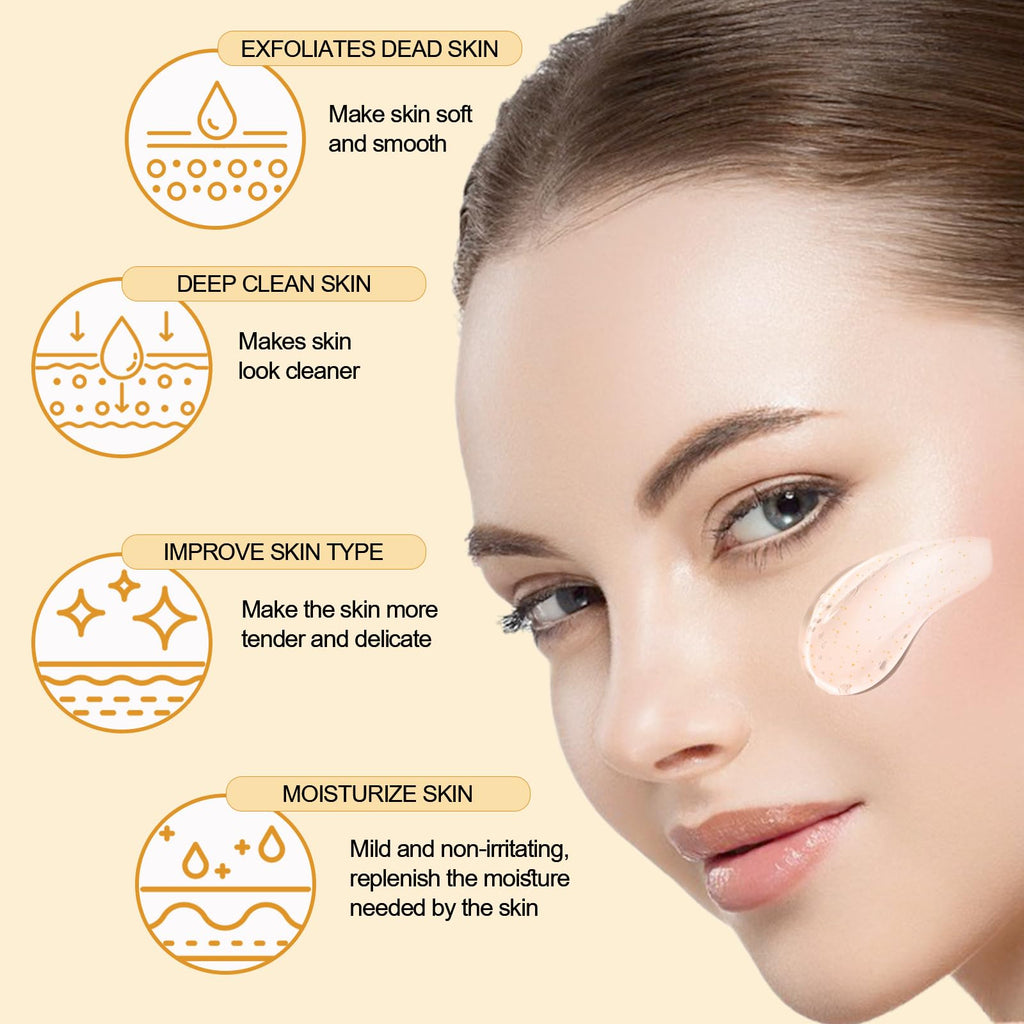 Orange Exfoliating Gel Scrub for Face and Body, Peeling Gel, Deep Clean Pores, Remove Blackheads & Moisturize Skin, for All Types Skin (1PC)