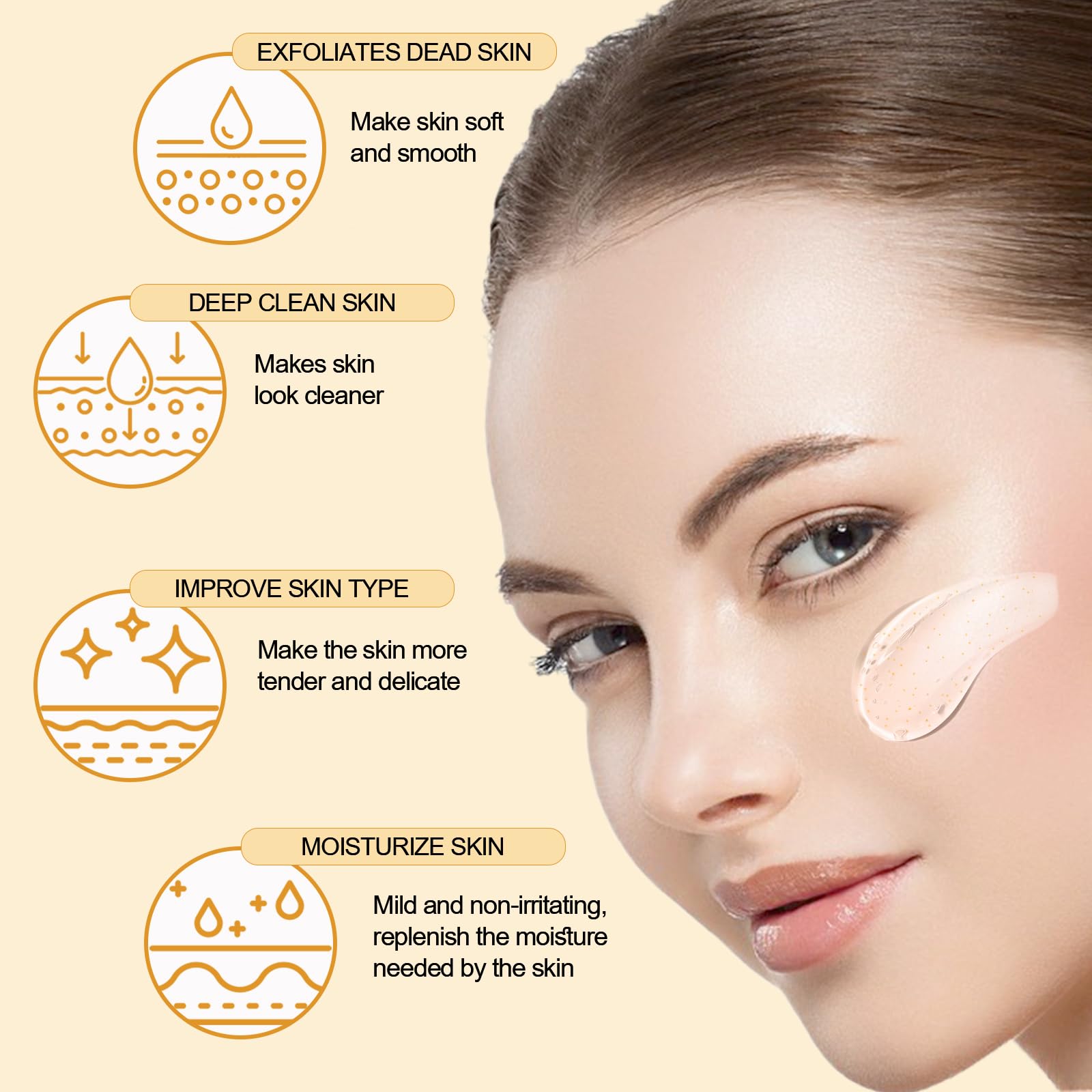 Orange Exfoliating Gel Scrub for Face and Body, Peeling Gel, Deep Clean Pores, Remove Blackheads & Moisturize Skin, for All Types Skin (1PC)