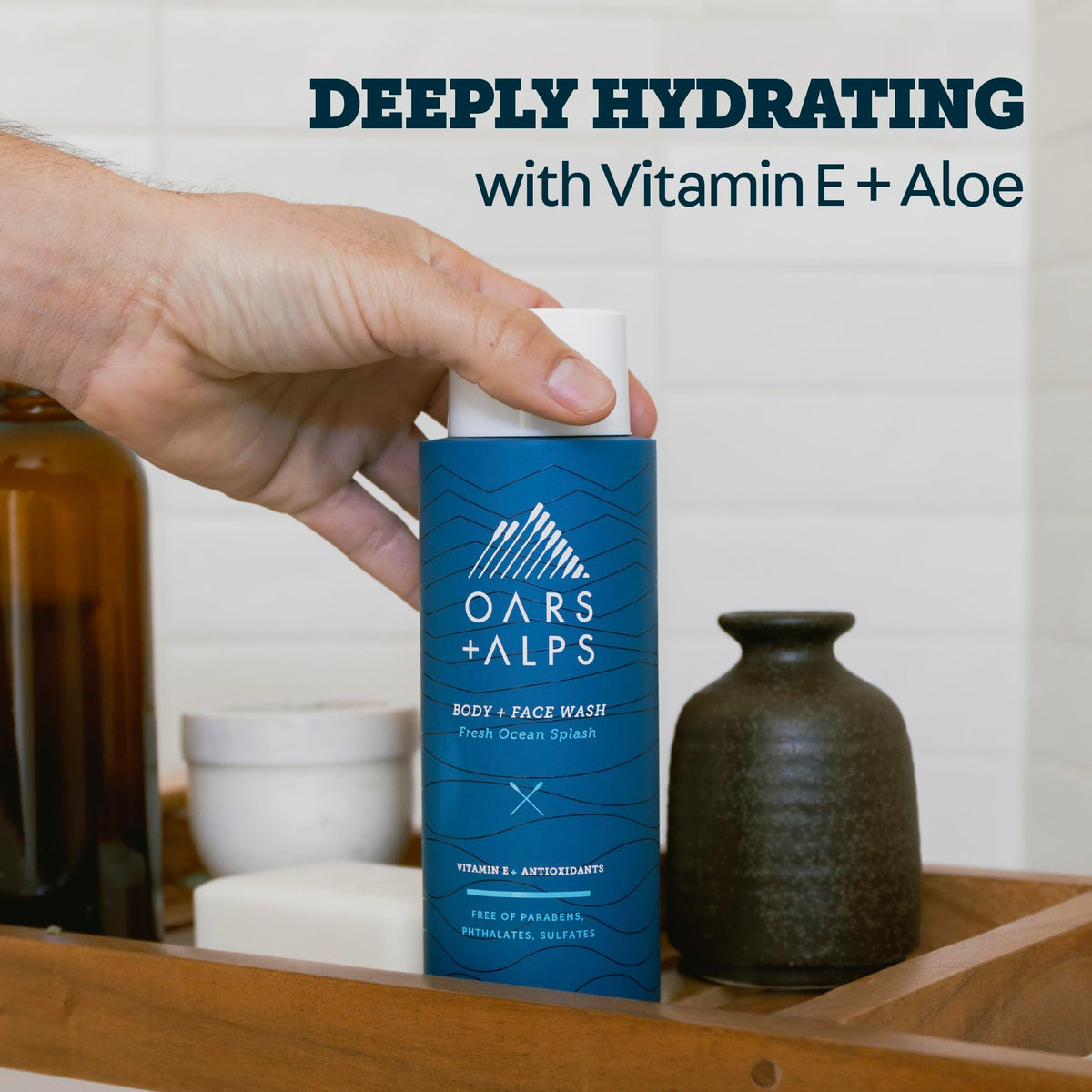 Oars + Alps Mens Body & Face Wash, Moisturizing Body Wash, 1pk, 13.5 Fl Oz