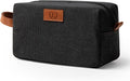 Janhavi Canvas Toiletry Bag for Men Waterproof, Personalized Engraved Initials & Wheat Ear, Toiletry Bag For Shower Caddy, Cruise Ship Essentials, Groomsmen Gifts, Men's Accessories (Dark Grey E)