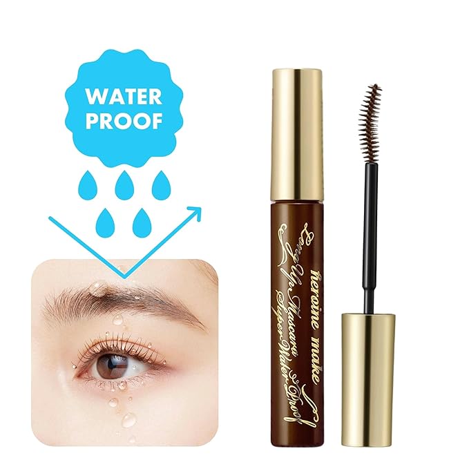 Heroine Make by KissMe Waterproof Mascara Brown | Volumizing, Lengthening & Smudge-Proof Formula | Waterproof Mascara for Long-Lasting Curl & Volume | Made in Japan