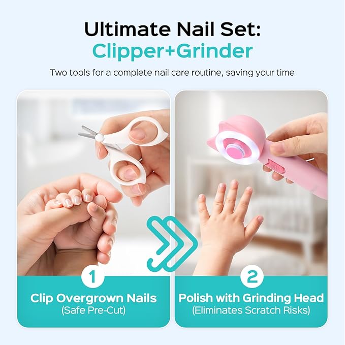 COSLUS C50 Baby Electric Nail File Trimmer, Gentle & Safe