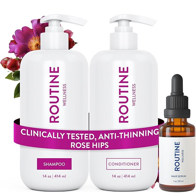 Routine Wellness Shampoo & Conditioner Rose Hips Set + Hair Serum