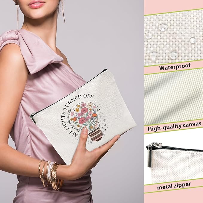BQXH Inspirational Gifts Makeup Bag, Positive Affirmations Cosmetic Bag, Organizer Zipper Pouch Boss Day Mothers Day Birthday Motivational Gifts for Women Friends Sister Coworker Bestie