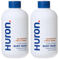 Huron Body Wash: Sandalwood + Amber Scent, Non-Toxic; 2-pack (11.3oz)