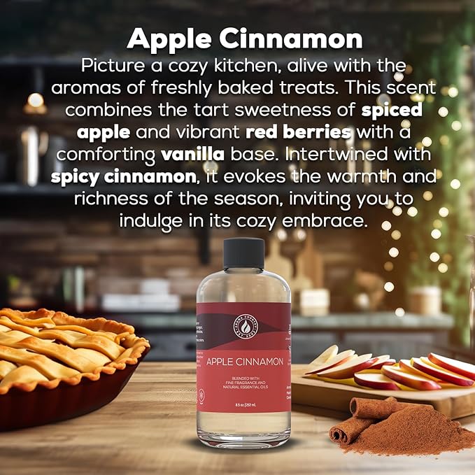 Aroma Country Apple Cinnamon Luxury Diffuser Oil Refill (8.5 Fl Oz)