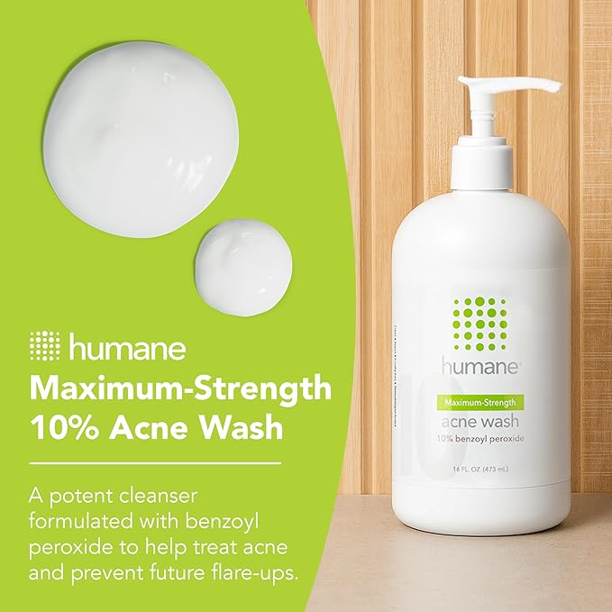 humane Benzoyl Peroxide Acne Body Wash - Non-Foaming - 10% Maximum-Strength