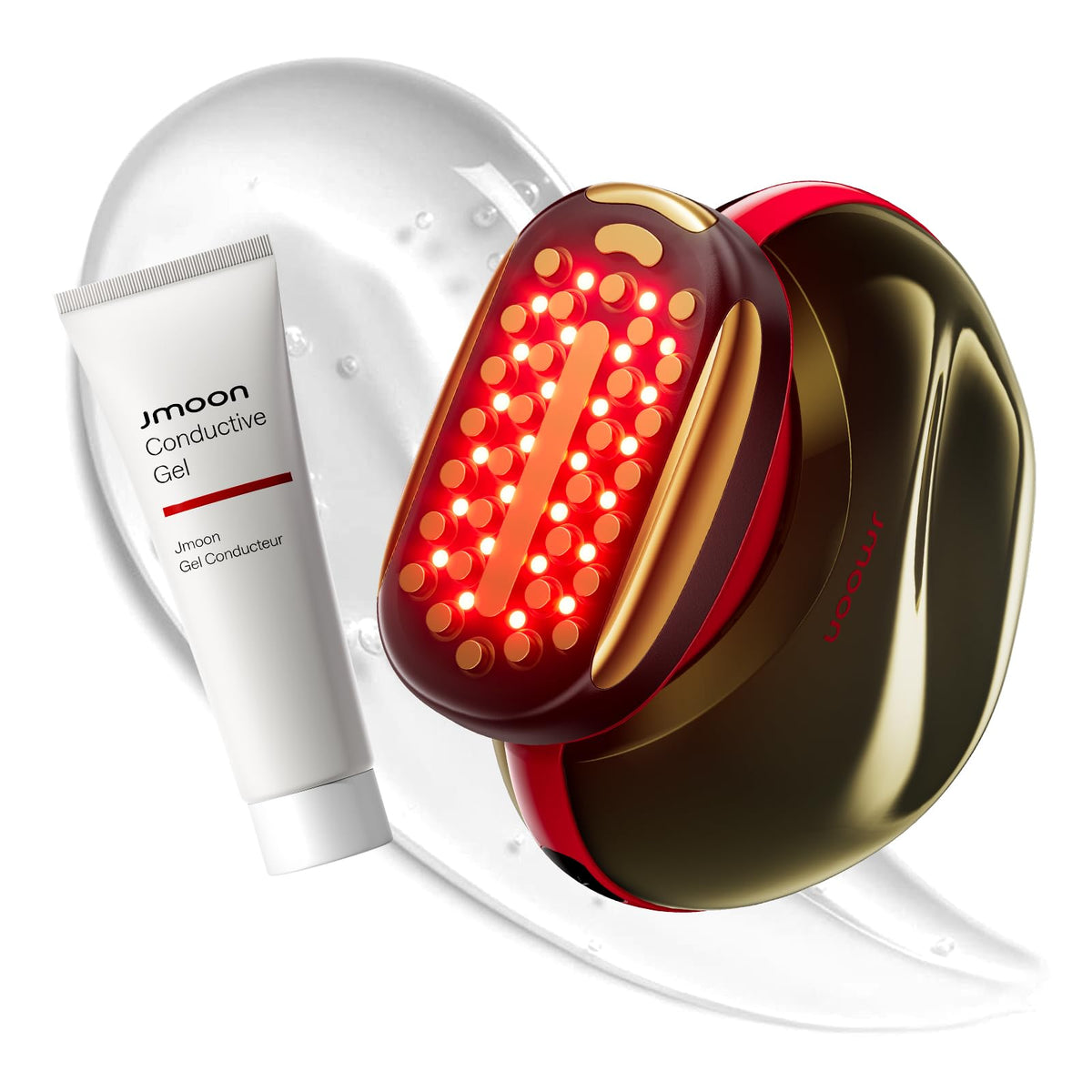 JMOON by Ulike Microcurrent Facial Device, M30U Red Light Therapy for Face, Safe Anti Aging Skin Care, 4 Modes, 5 Energy Levels for Full Face Lift and Ideal for Smile Lines, Eyes, and Forehead (Pink)