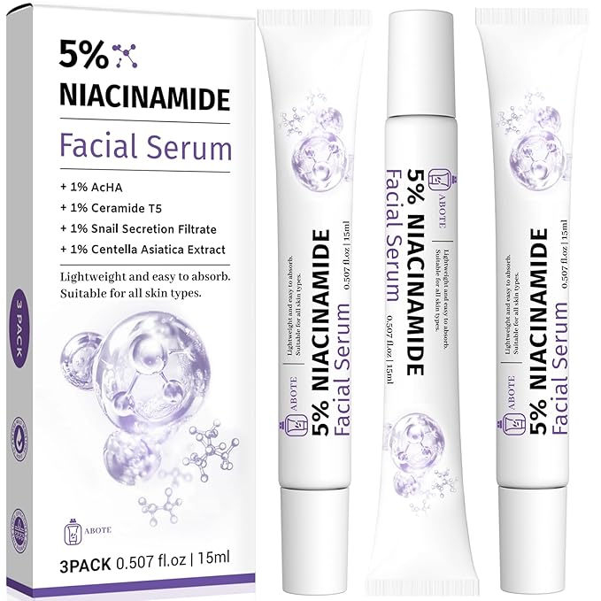 5% Niacinamide Serum for Face with 1% Ceramide Complex | 1% Snail Secretion Filtrate | 1% Hyaluronic Acid Deep Moisturizing Restore Skin Barrier & Skin Tone (3Pack-Each 0.507 fl.oz | 15ml)