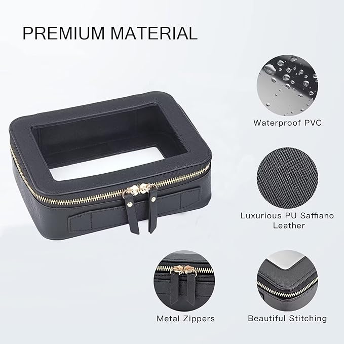 FASAOH Clear Makeup Bag with Mini Cosmetic Bags,Travel Toiletry Bag for Women,Portable Cosmetic Bag Case, Transparent Waterproof Cosmetic Organizer Storage Bag for Women Men